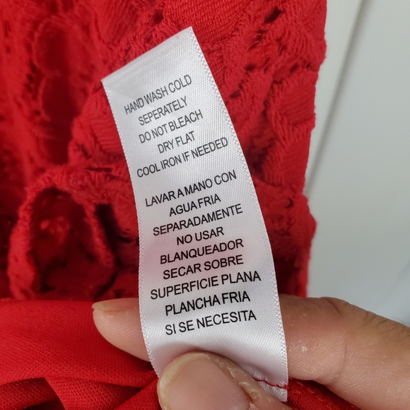 City Studio Juniors Fit & Flare Red Lace Mini Dress - Picture 8 of 10